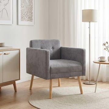 vidaXL Accentstoel Lichtgrijs Chenille Stof, Verzenden