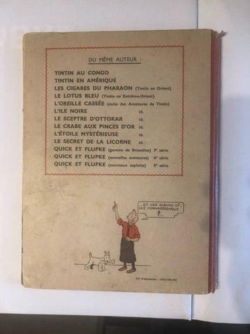 Tintin T7 - Lïle noire (A20) - EO couleur - 1 Album - 1943
