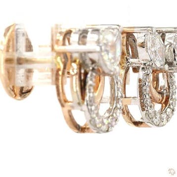 Oorbellen - 14 karaat Roségoud - 0.77ct. tw. Diamant