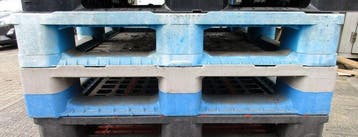 Kunststof Pallet, B120 x D100 x H17cm, blauw, Zakelijke goederen