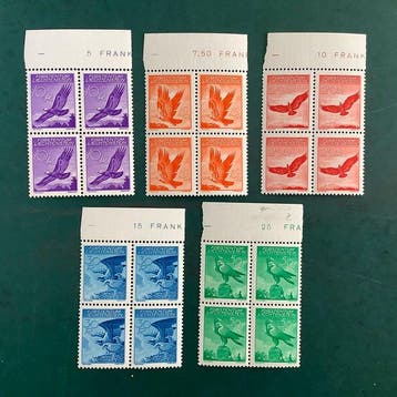 Liechtenstein 1934 - Aigle sur papier à côtes en bloc de, Gestempeld