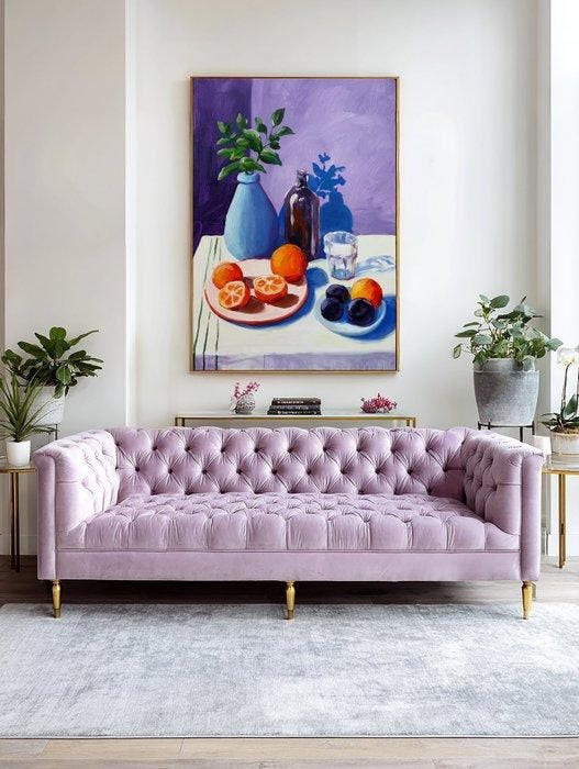 E. García - Naturaleza muerta morada XL (no reserve), Antiek en Kunst, Kunst | Schilderijen | Modern