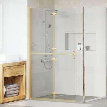 vidaXL Inloopdouche wand Goud 110 x 6,5 x 190 cm, Verzenden, Nieuw