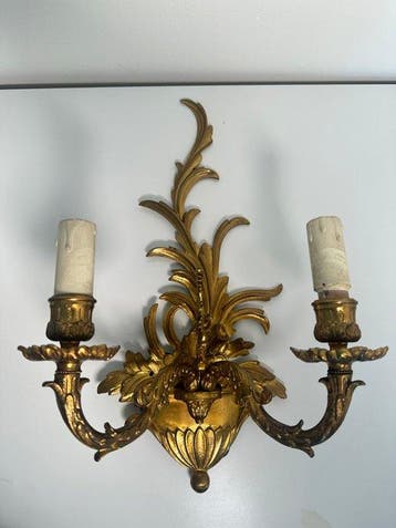 Lampe murale (2) - Bronze doré - Paire de Rococo / Louis XV