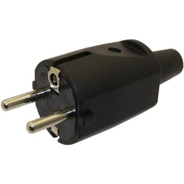 Stekker in PVC + PC 16A - 250V - zwart, Ophalen of Verzenden, Nieuw
