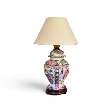 Tafellamp - Modernista - Keramiek, Hout - chinoiserie