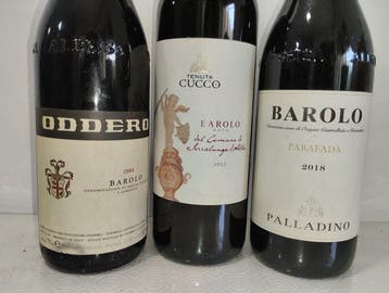 2004 Oddero, 2012 Tenuta Cucco, 2018 Parafada - Barolo -, Nieuw