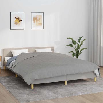 vidaXL Verzwaringsdeken 200x200 cm 9 kg stof grijs, Verzenden