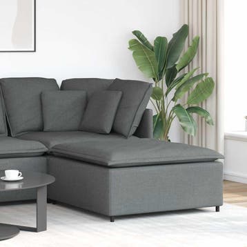 vidaXL Modulaire voetenbank module 100x100x48 cm donkergrijs, Verzenden, Nieuw