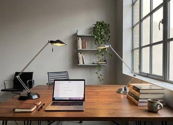 Aluminor - Bureaulamp (2) - Mod. 20/02 - Chrome en Zwart -