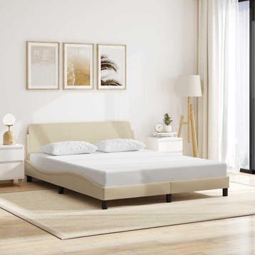 vidaXL Bedframe Dover stof crèmekleurig 160x200 cm, Verzenden, Nieuw