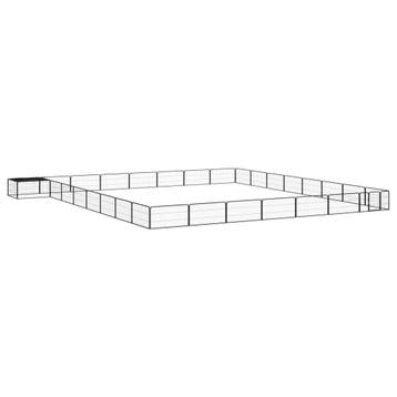 vidaXL Hondenkennel 32 panelen 100x50 cm gepoedercoat staal, Verzenden, Nieuw