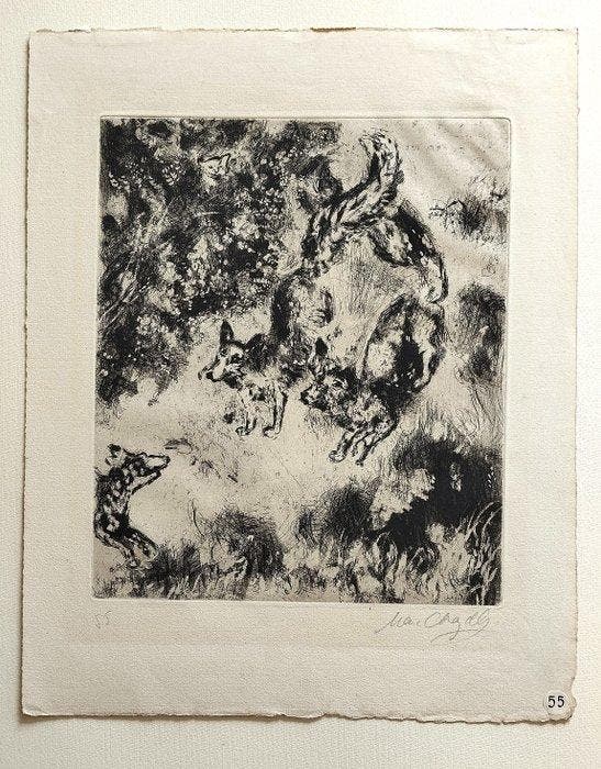 Marc Chagall (1887-1985) - Le Renard ayant la queue coupée,, Antiek en Kunst, Antiek | Overige Antiek