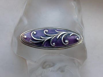 Zilver, emaille - Broche - Art Nouveau