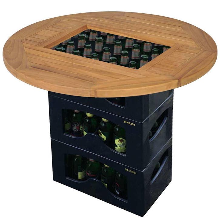 vidaXL Tafelblad voor bierkrat 70 cm teakhout, Maison & Meubles, Pièces pour table, Envoi