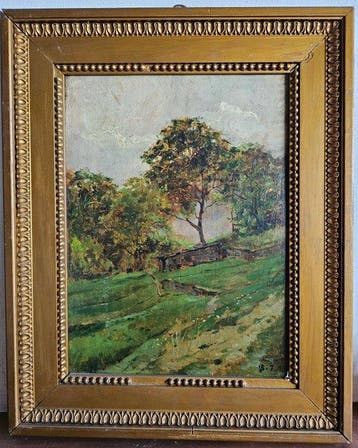 Mario Viani DOvrano (1862-1922) - Paesaggio di Campagna