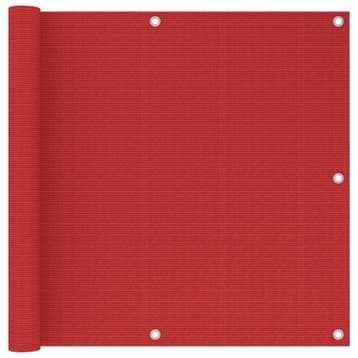vidaXL Balkonscherm 90x500 cm HDPE rood, Verzenden, Nieuw