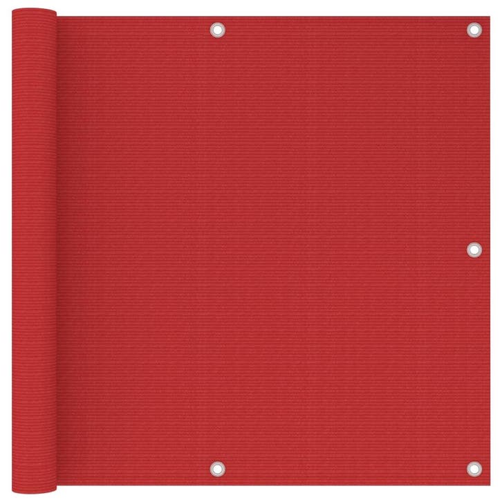 vidaXL Balkonscherm 90x500 cm HDPE rood, Tuin en Terras, Parasols, Nieuw, Verzenden