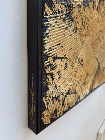 Sarah Schwarzl - Frequency GOLD ON BLACK (Frame included)