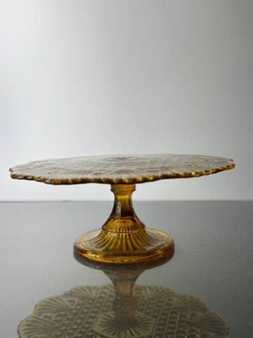 Taartstandaard - Glas - Taartplateau amberkleurig
