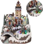 2dekans | Cheqo kerstdorp met draaiende kerstboom - LED, Diversen, Ophalen of Verzenden, Nieuw