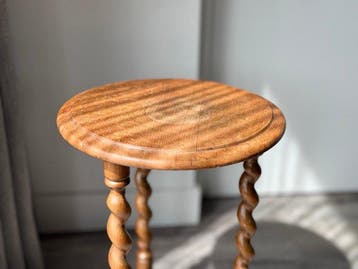 Bijzettafel - Hout - gedraaide (barley twist)