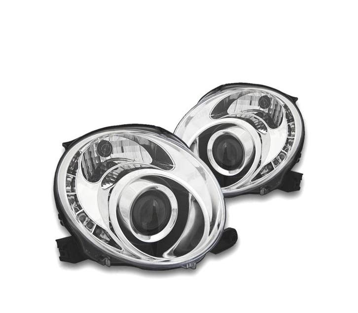 Phares Pour Fiat 500 07-15 Diurnes Tfl Fond Chromé, Autos : Pièces & Accessoires, Éclairage, Envoi