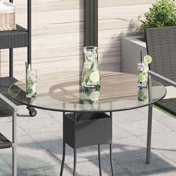 vidaXL Tafelblad van gehard glas 80 cm rond, Verzenden