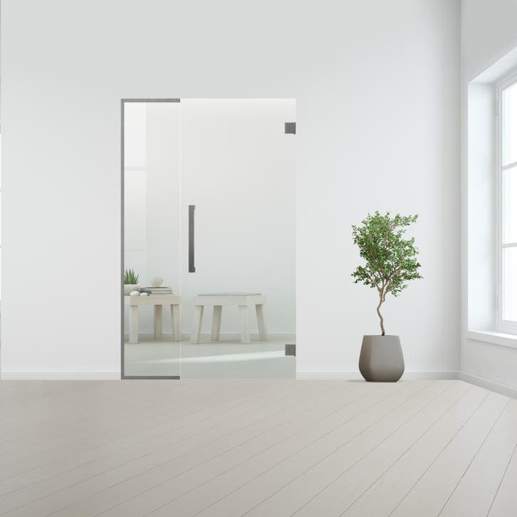 Glazen binnendeur met zijlicht zonder kozijn RVS beslag-Blan, Bricolage & Construction, Vitres, Châssis & Fenêtres, Envoi
