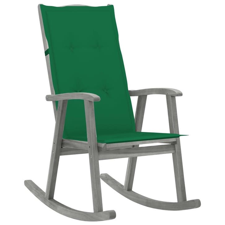 vidaXL Schommelstoel met kussens massief acaciahout grijs, Jardin & Terrasse, Chaises de jardin, Envoi