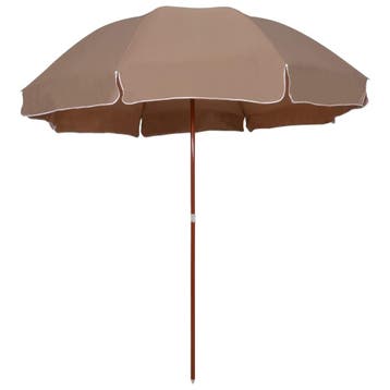 vidaXL Parasol met stalen paal 300 cm taupe, Verzenden, Nieuw