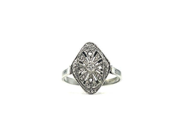 Zonder minimumprijs - Ring - 18 karaat Platina, Witgoud -, Handtassen en Accessoires, Ringen