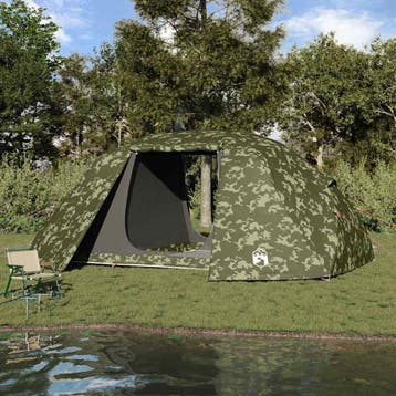 vidaXL Vistent Camouflage 514 x 465 x 187 cm Polyester en, Caravanes & Camping, Verzenden