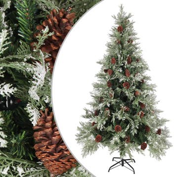 vidaXL Kerstboom met dennenappels 195 cm PVC en PE groen en, Diversen, Kerst, Verzenden, Nieuw