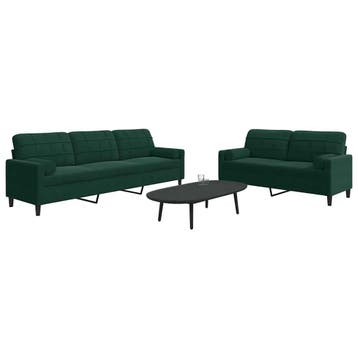 vidaXL 2-delige Loungeset met kussens en bolsters fluweel, Verzenden, Nieuw
