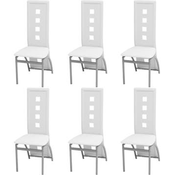vidaXL Eetkamerstoelen 6 st kunstleer wit, Verzenden, Nieuw