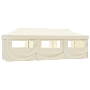 vidaXL Vouwtent pop-up met 8 zijwanden 870x291x315 cm crème, Verzenden