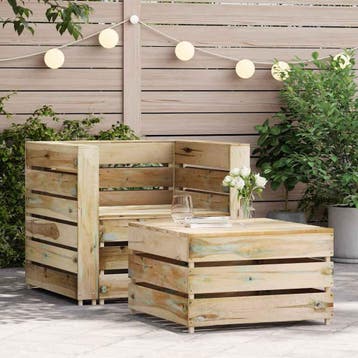 vidaXL 2-delige Loungeset pallet geïmpregneerd grenenhout, Verzenden