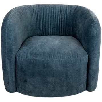 Blauw Fluwelen Fauteuil - Ongebruikt, Verzenden