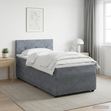 vidaXL Boxspringbed met matras Donkergrijs 80 x 200 cm, Verzenden, Nieuw