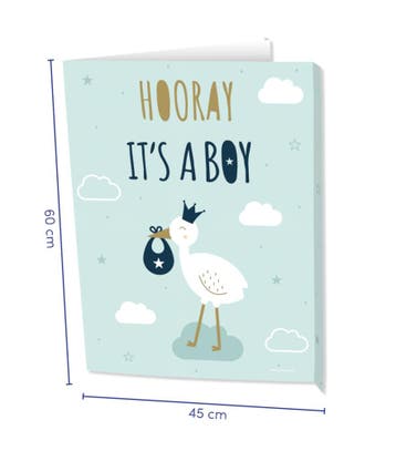 Window signs Newborn baby boy 60cm, Verzenden, Nieuw