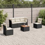 vidaXL 6-delige Loungeset met kussens poly rattan zwart, Verzenden, Loungeset