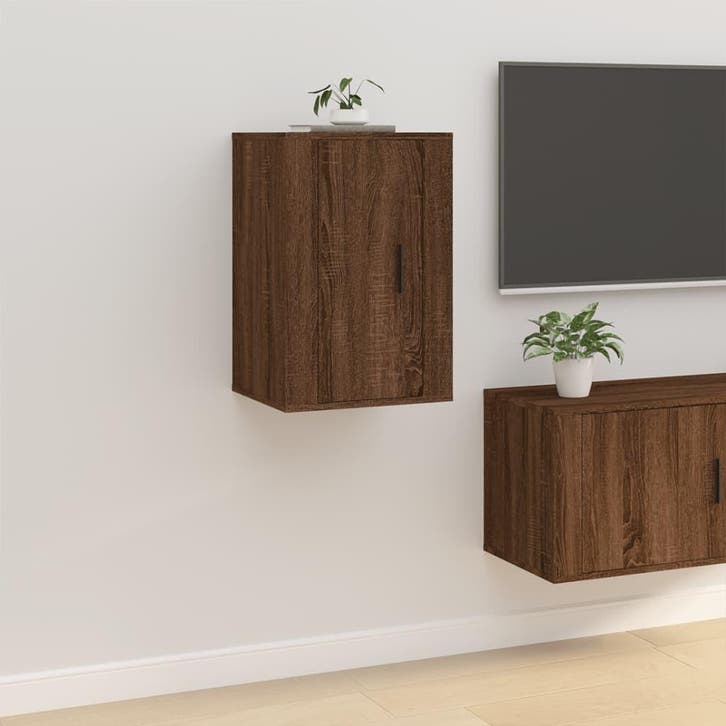vidaXL Tv-wandmeubel 40x34,5x60 cm bruin eikenkleur, Huis en Inrichting, Kasten |Televisiemeubels, Nieuw, Verzenden