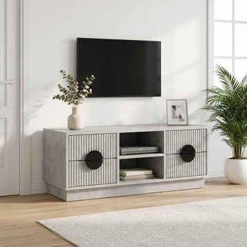 vidaXL Tv-meubel VENRAY 101 x 36,5 x 40 cm Betongrijs, Huis en Inrichting, Verzenden, Nieuw