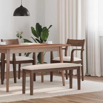 vidaXL Bank 110 cm massief hout rubber bruin, Huis en Inrichting, Verzenden, Nieuw