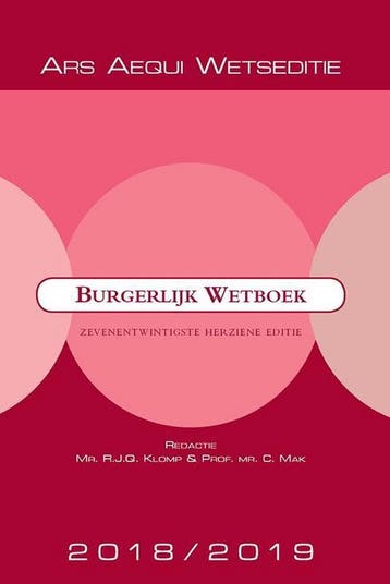 Burgerlijk Wetboek 2018/2019 / Ars Aequi Wetseditie, Verzenden, Gelezen