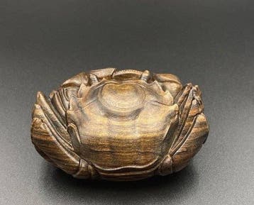 Decoratief ornament - Houten krab beeldje