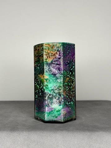 Vaas - Glas-in-lood - Uniek stuk – Laque Line, Antiek en Kunst