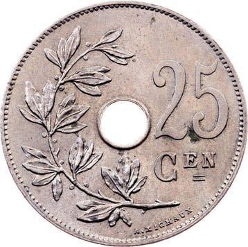 België. Albert I. 25 Centimes 1928 (Zonder minimumprijs)