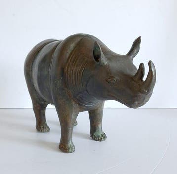 sculptuur, Model of a Rhinoceros - 17 cm - Patineerd
